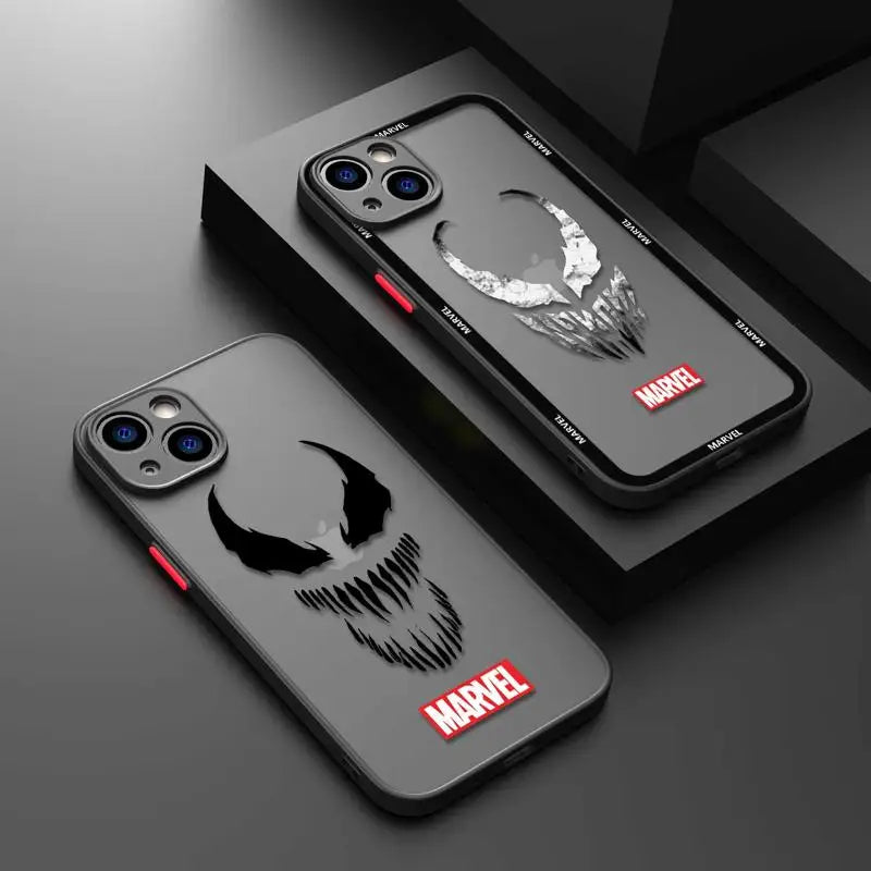 Capa de Proteção Venom Marvel para iPhone 11, 12, 13, 14 e 15 Pro Max