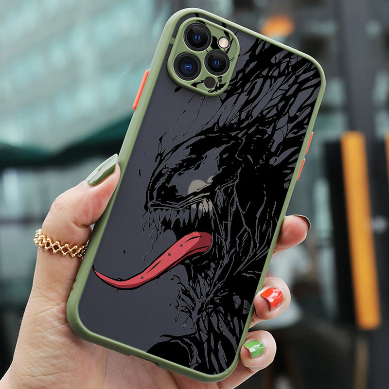 Capa de Proteção Marvel Venom para iPhone 11, 12, 13, 14 e 15 Pro Max