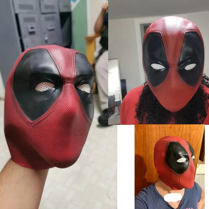 Máscara Cosplay Deadpool Wade Wilson – Latex Macio, Adulto, Divertida para Festas e Halloween