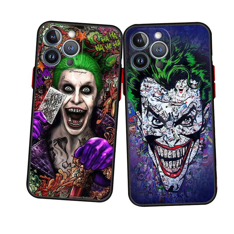 Capa de Proteção Translúcida Fosca Harley Quinn & Joker para iPhone 11, 12, 13, 14 e 15