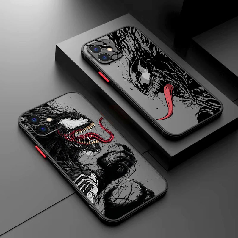 Capa de Proteção Marvel Venom para iPhone 11, 12, 13, 14 e 15 Pro Max