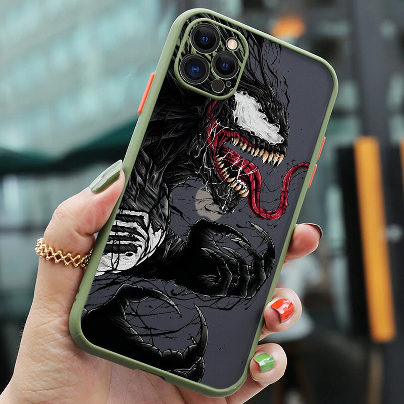 Capa de Proteção Marvel Venom para iPhone 11, 12, 13, 14 e 15 Pro Max