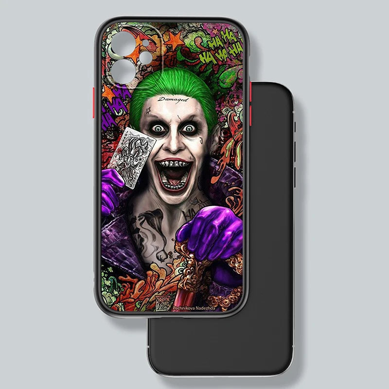 Capa de Proteção Translúcida Fosca Harley Quinn & Joker para iPhone 11, 12, 13, 14 e 15