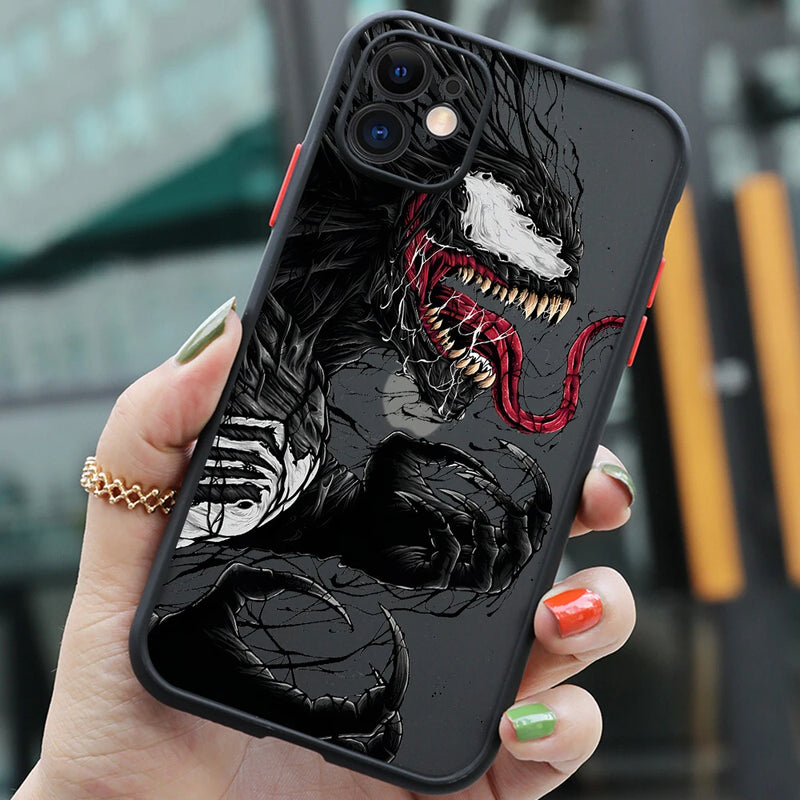 Capa de Proteção Marvel Venom para iPhone 11, 12, 13, 14 e 15 Pro Max