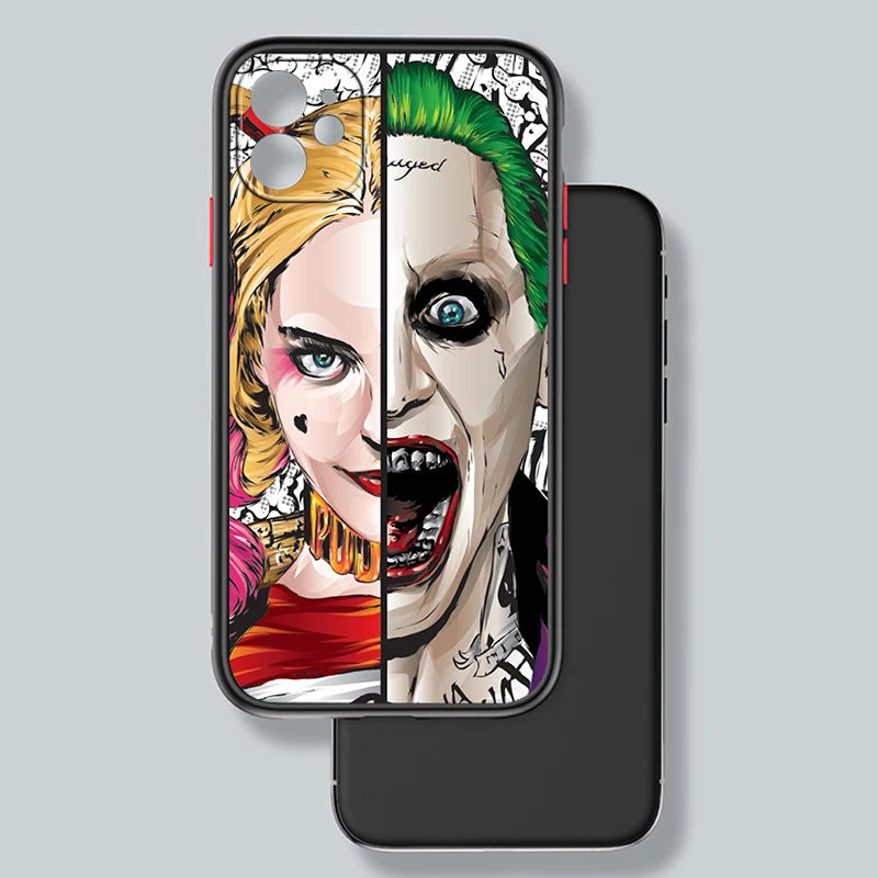 Capa de Proteção Translúcida Fosca Harley Quinn & Joker para iPhone 11, 12, 13, 14 e 15