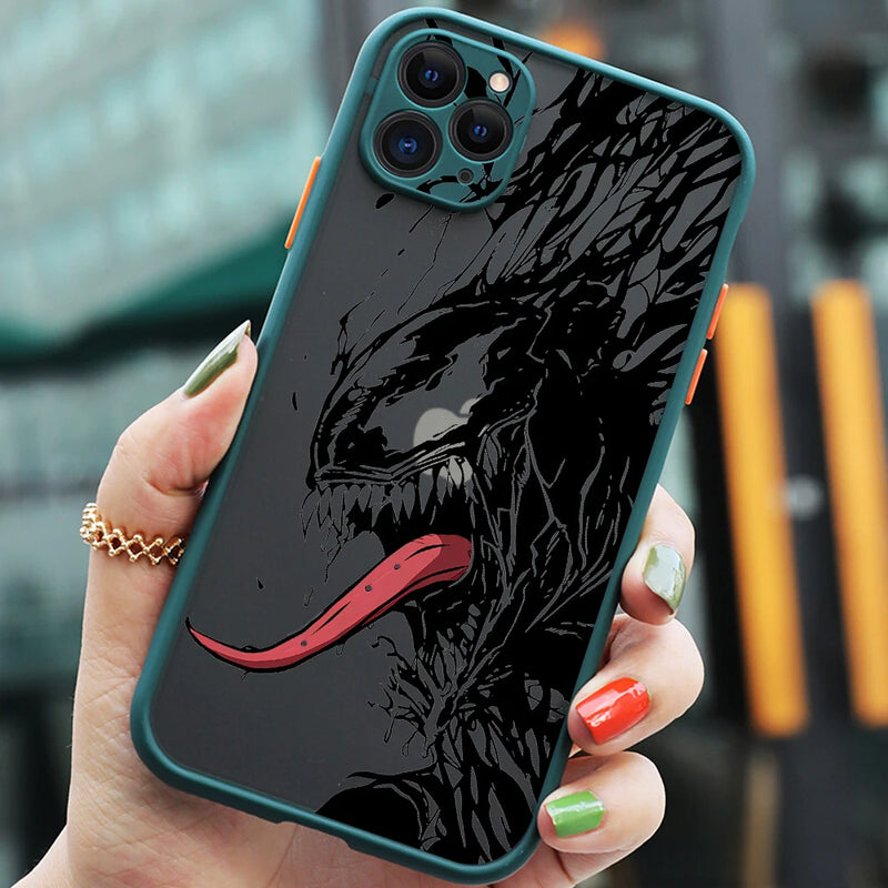 Capa de Proteção Marvel Venom para iPhone 11, 12, 13, 14 e 15 Pro Max